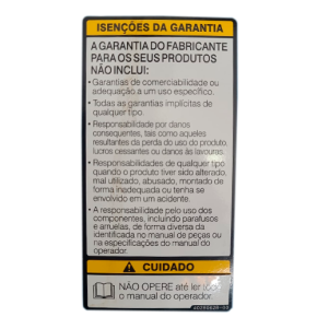 Decal-Warranty(Esp)-Trg980